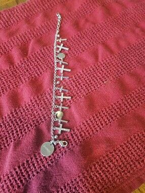 Silver Cross Charm Bracelet